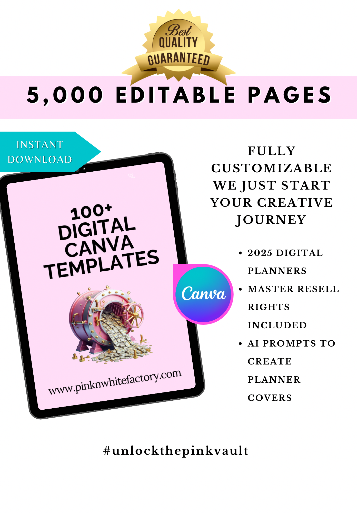 5000+ PLR PAGES Bundle: DIY Canva Planner Templates: Resell Rights Included ⭐️