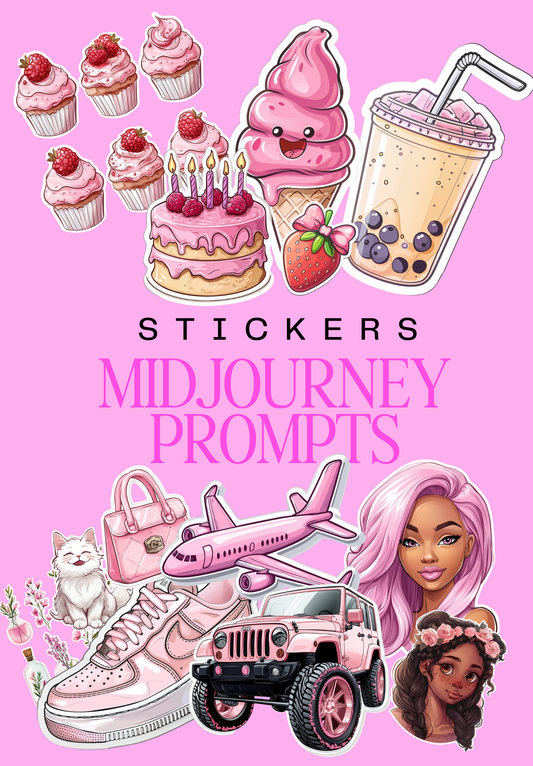 Sticker Midjourney AI Prompts: RESELL RIGHTS INCLUDED