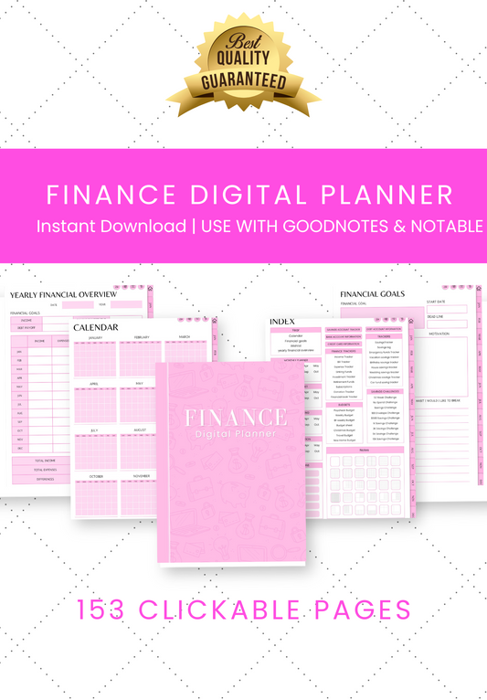 2025 Finance Hyperlinked Digital Planner - 153 pages