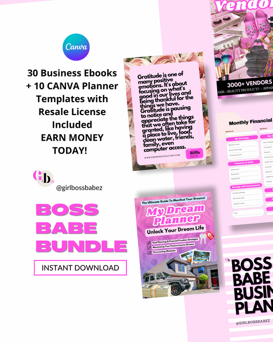 30 Ebooks: Create Your Own Digital Product: Boss Babe Bundle