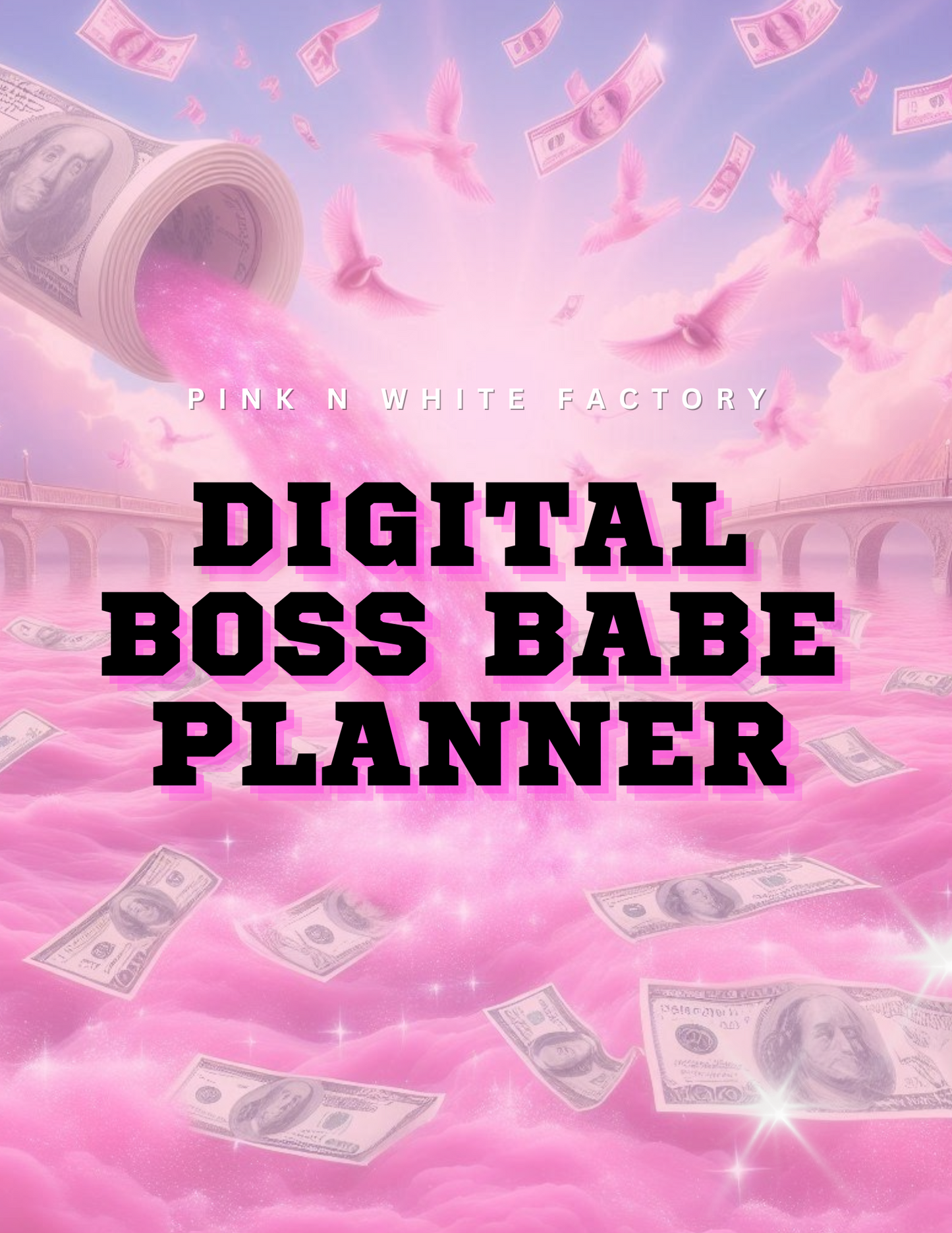 50+ DIY Pages: Digital Boss Babe Business Planner with Canva Template: Resell Rights Included ⭐️