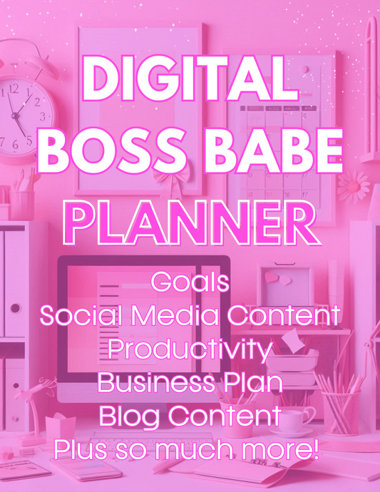 Digital Boss Babe Business Planner with Canva Template: Private Label Rights