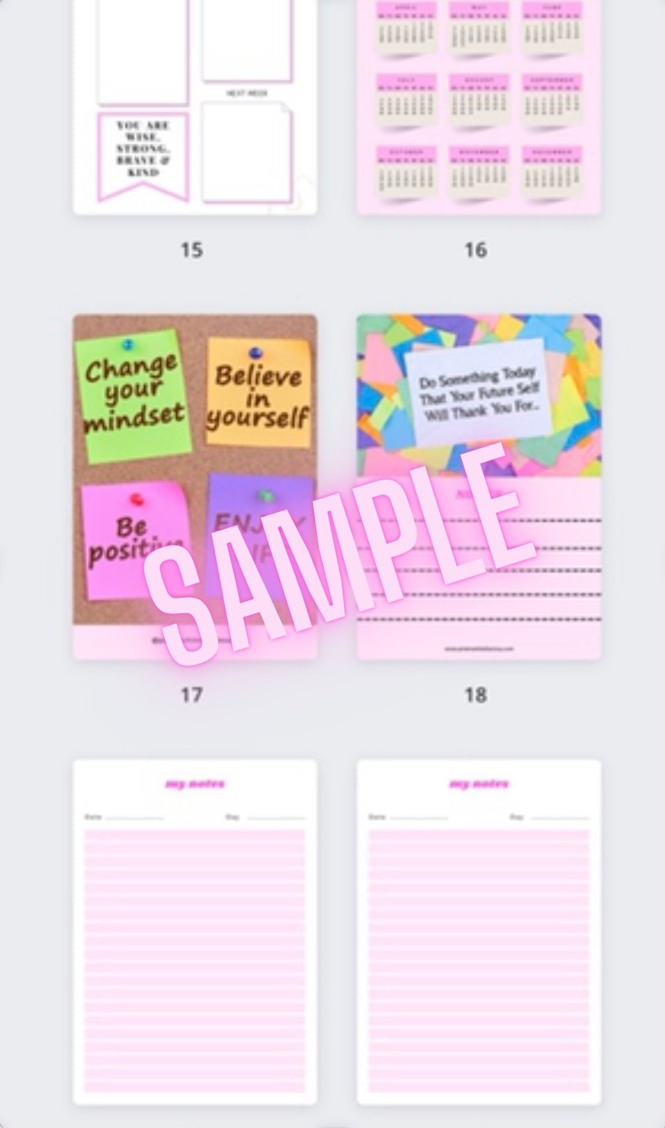 2022 Boss Babe Vision Board Planner - 20 printable pages - Pink N White Factory