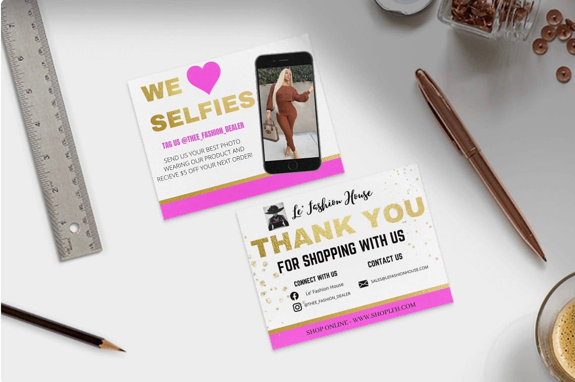 Boss Babe Marketing Bundle: Business Cards, Thank You Cards, Flyers Templates - Pink N White Factory